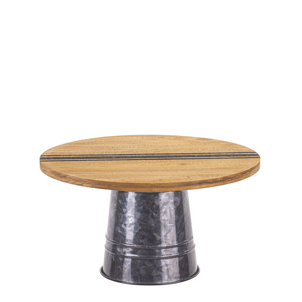Round Pedestal Stand with Stripe & Gunmetal Enamel Base