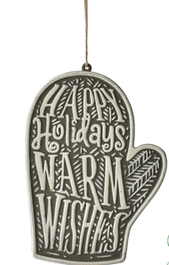 Embossed Holiday Icon with Text Ornament