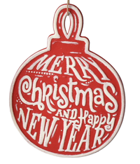 Embossed Holiday Icon with Text Ornament