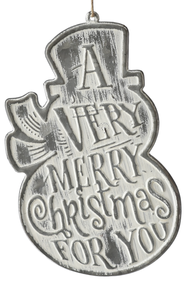 Embossed Holiday Icon with Text Ornament