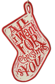 Embossed Holiday Icon with Text Ornament