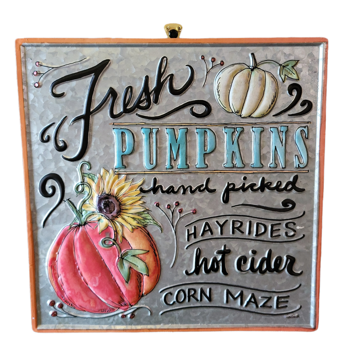 Fresh Pumpkins Tin Sign
