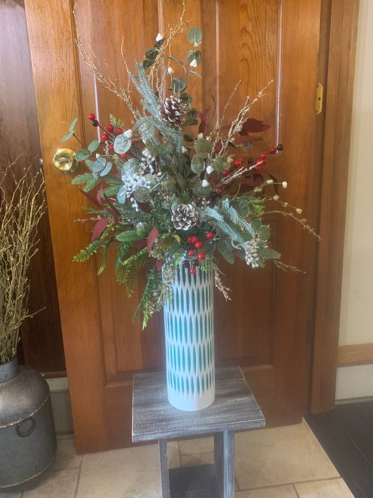 Green & White Vase Arrangement