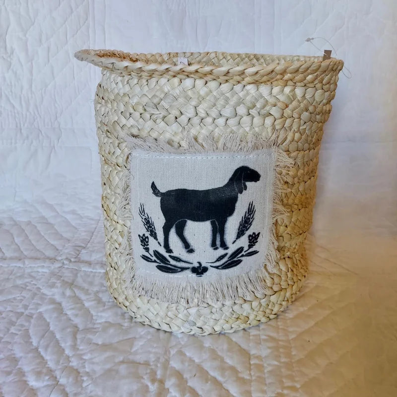 Goat Cornhusk Basket