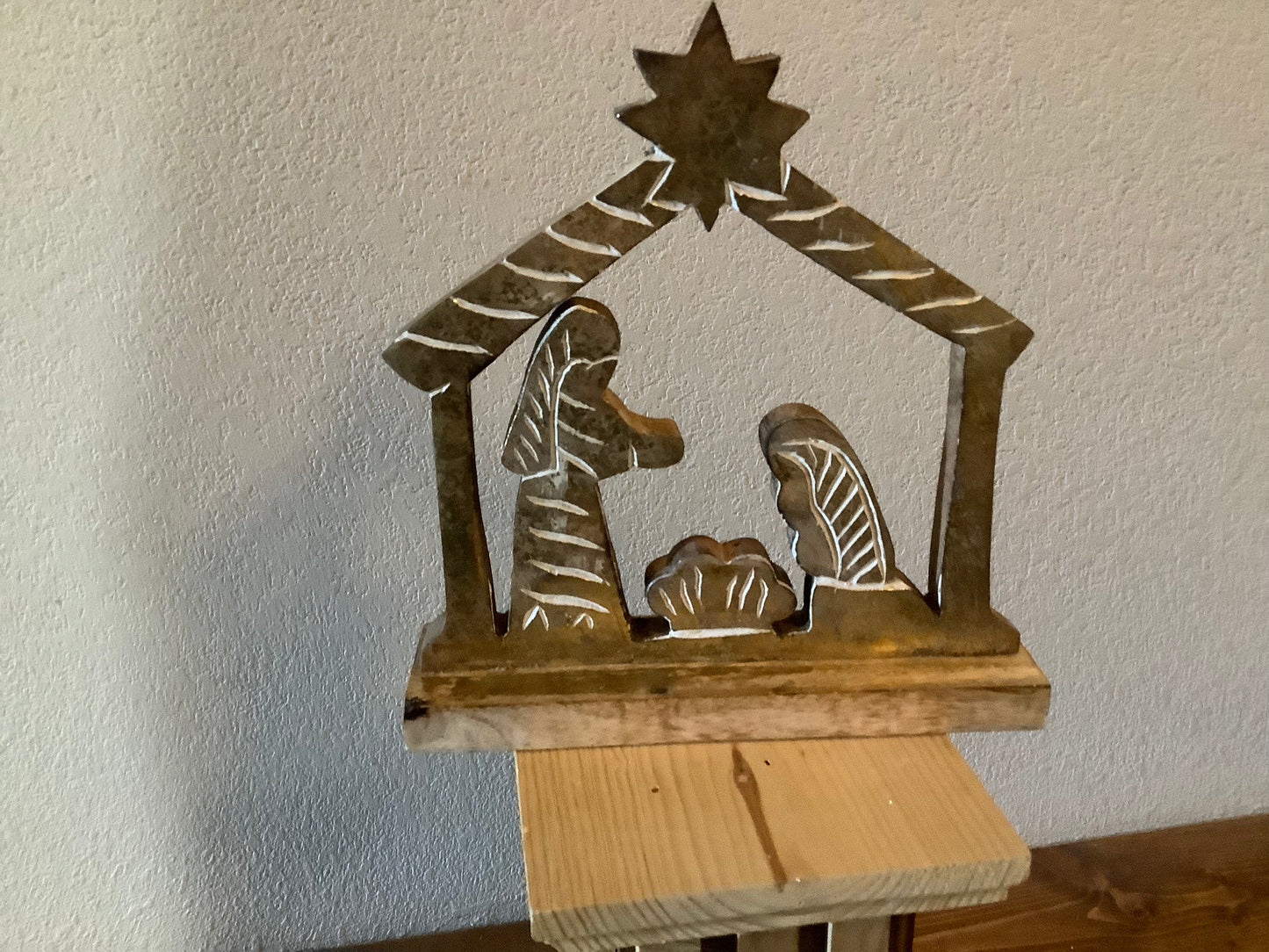 Gold Wooden Nativity