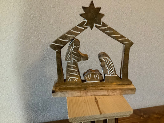 Gold Wooden Nativity