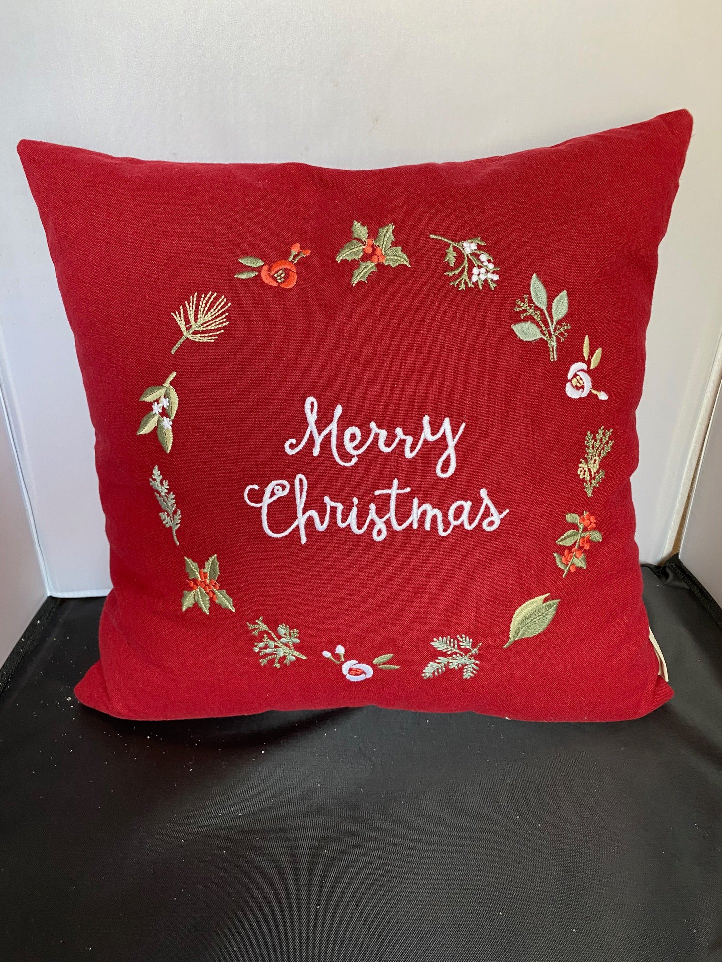 Merry Christmas Red Pillow