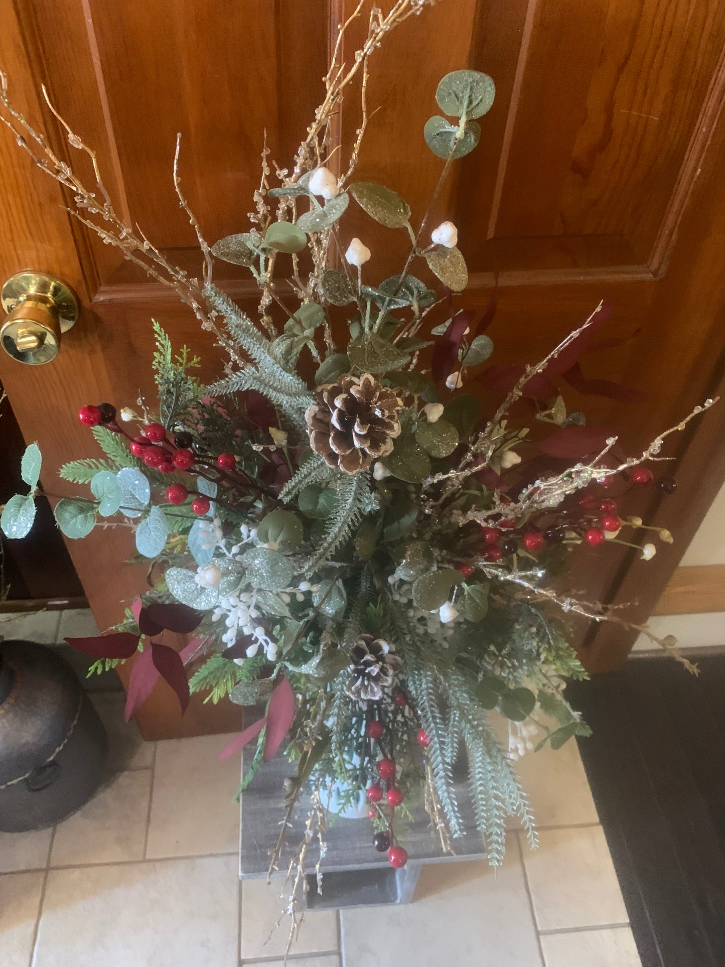 Green & White Vase Arrangement