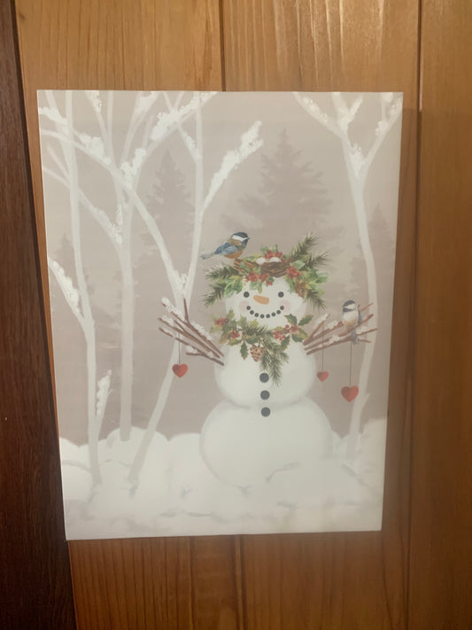 Light-up Snowman with Hearts Wallhanging