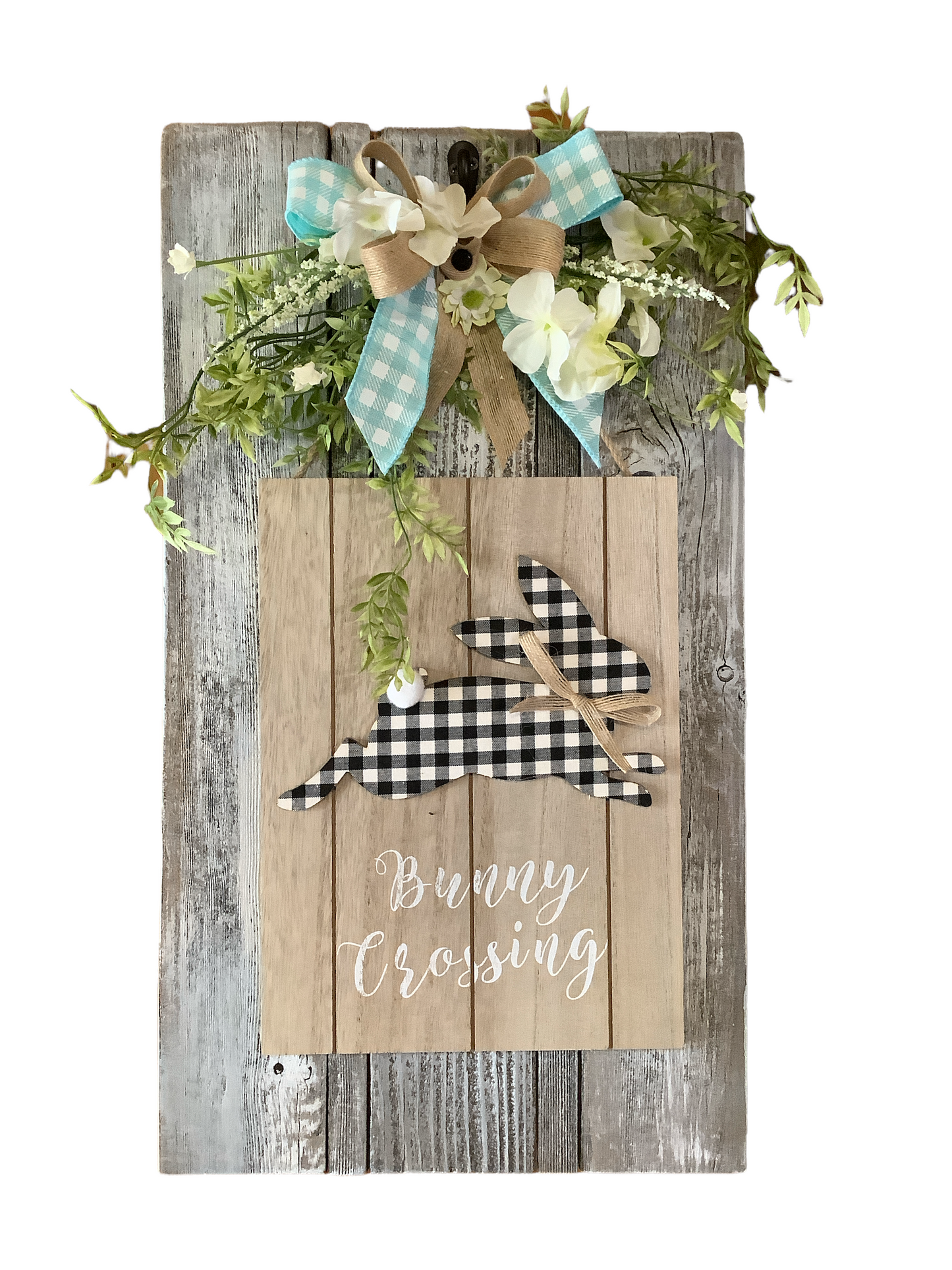 Bunny Crossing Wooden Sign