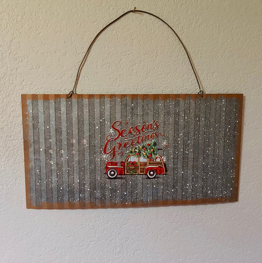Seasons Greetings Tin Sign