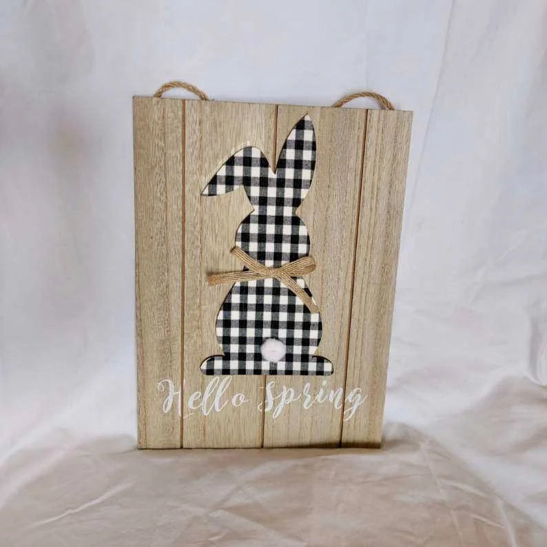 Hello Spring Wooden Sign