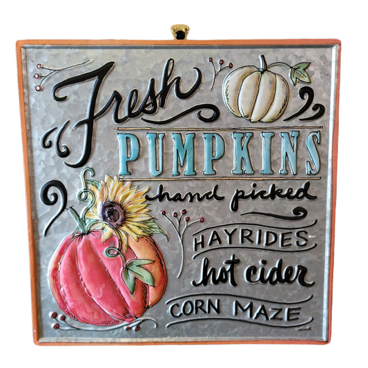 Fresh Pumpkins Tin Sign