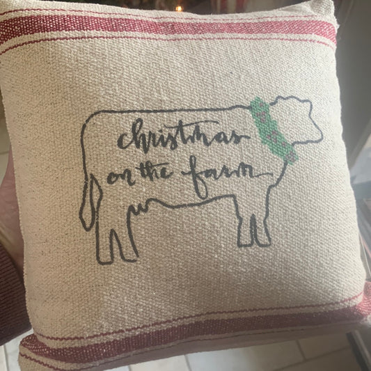 Christmas on the Farm Pillow