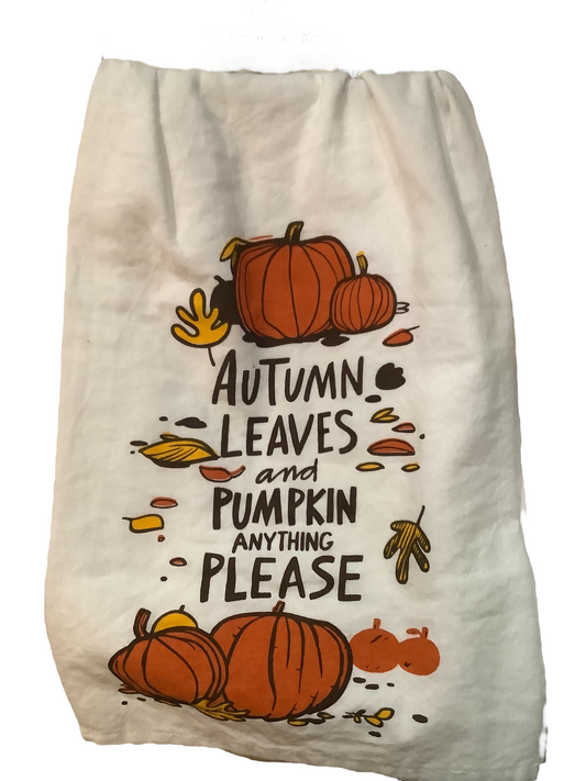 Autumn Leaves & Pumpkin Anything Please Towel