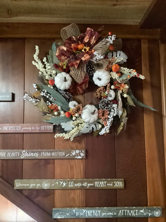 White Pumpkin Wreath