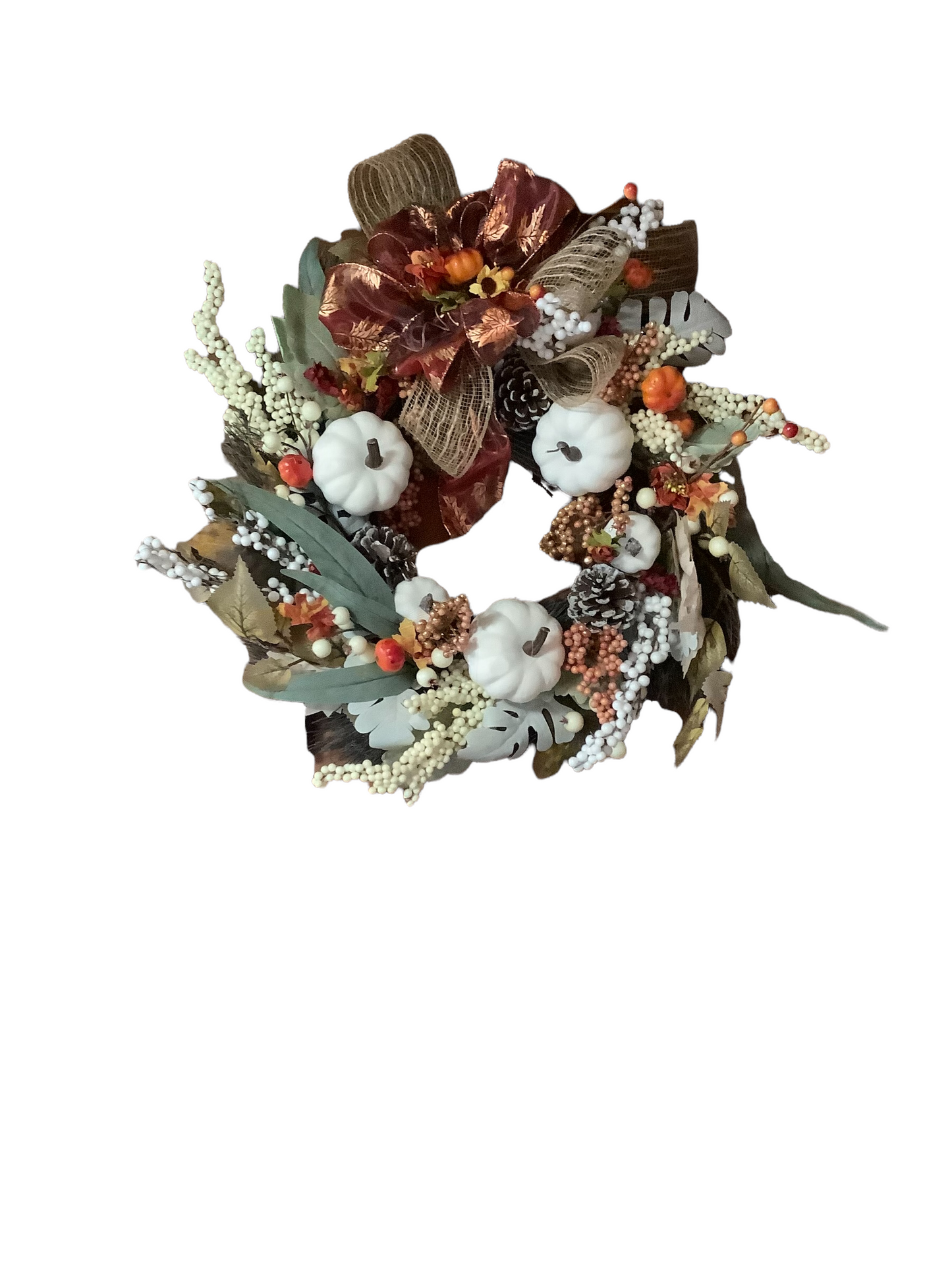 White Pumpkin Wreath