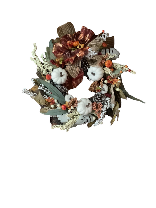 White Pumpkin Wreath
