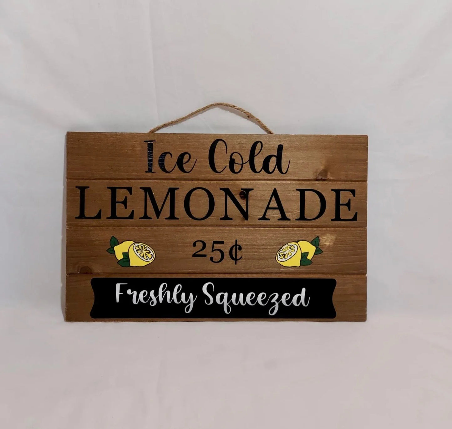 Ice Cold Lemonade Wooden Sign